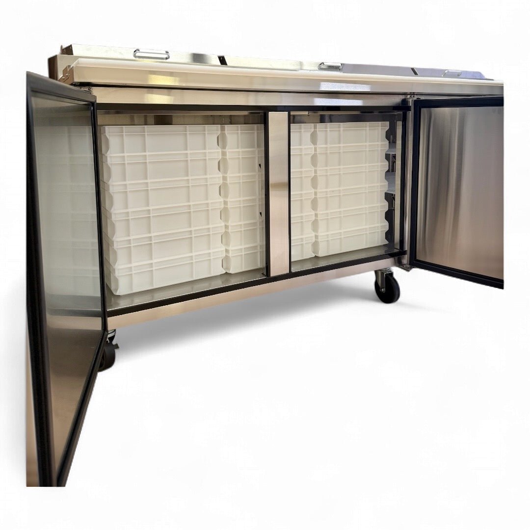 Atosa 3 Door Pizza Prep Counter 24 Dough Tray (360 dough ball) Capacity - Pizza Solutions