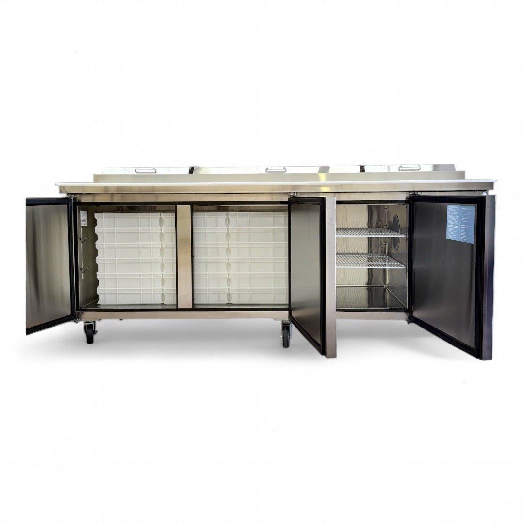 Atosa 3 Door Pizza Prep Counter 24 Dough Tray (360 dough ball) Capacity - Pizza Solutions