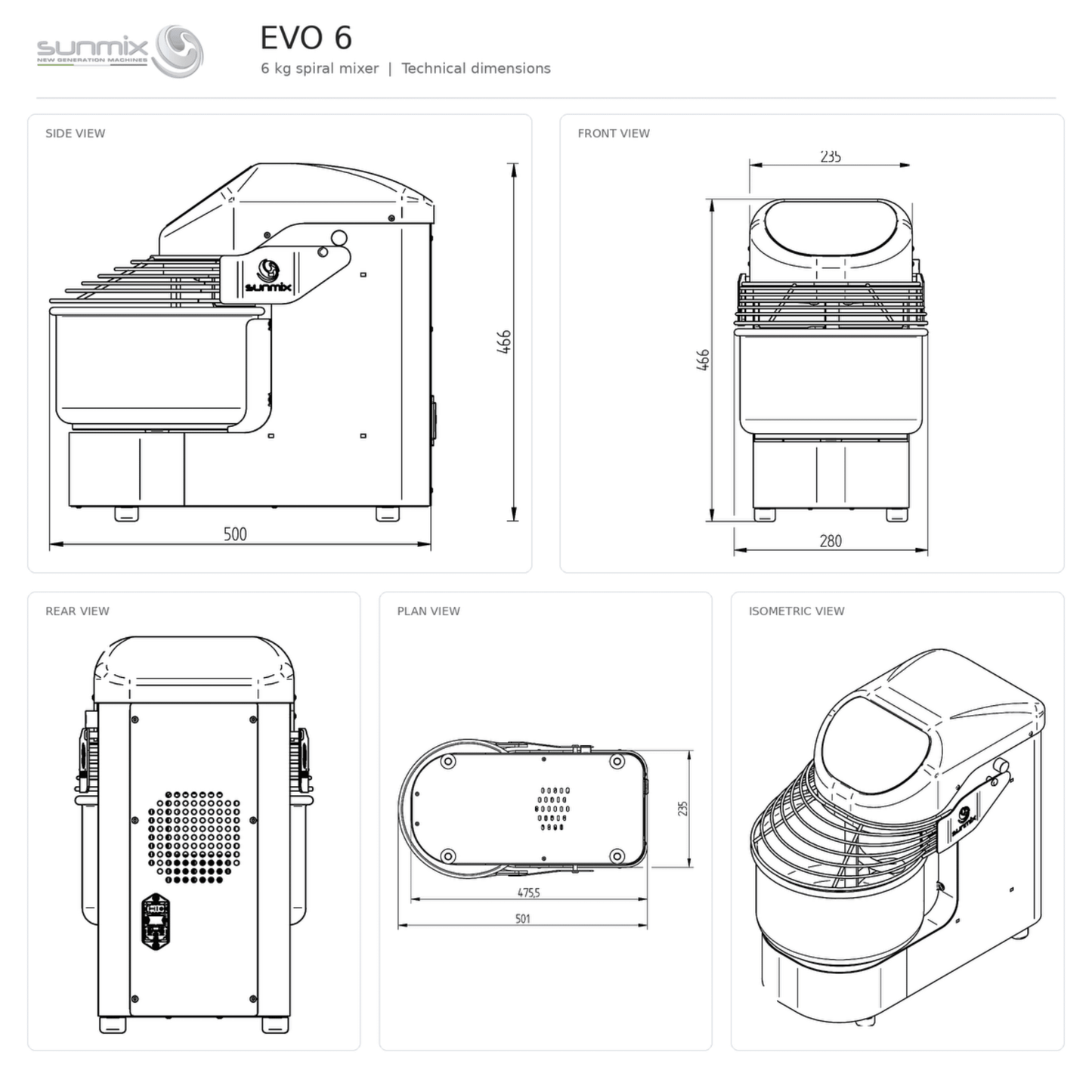 Sunmix Evo Line 6 Spiral Dough Mixer - Pizza Solutions