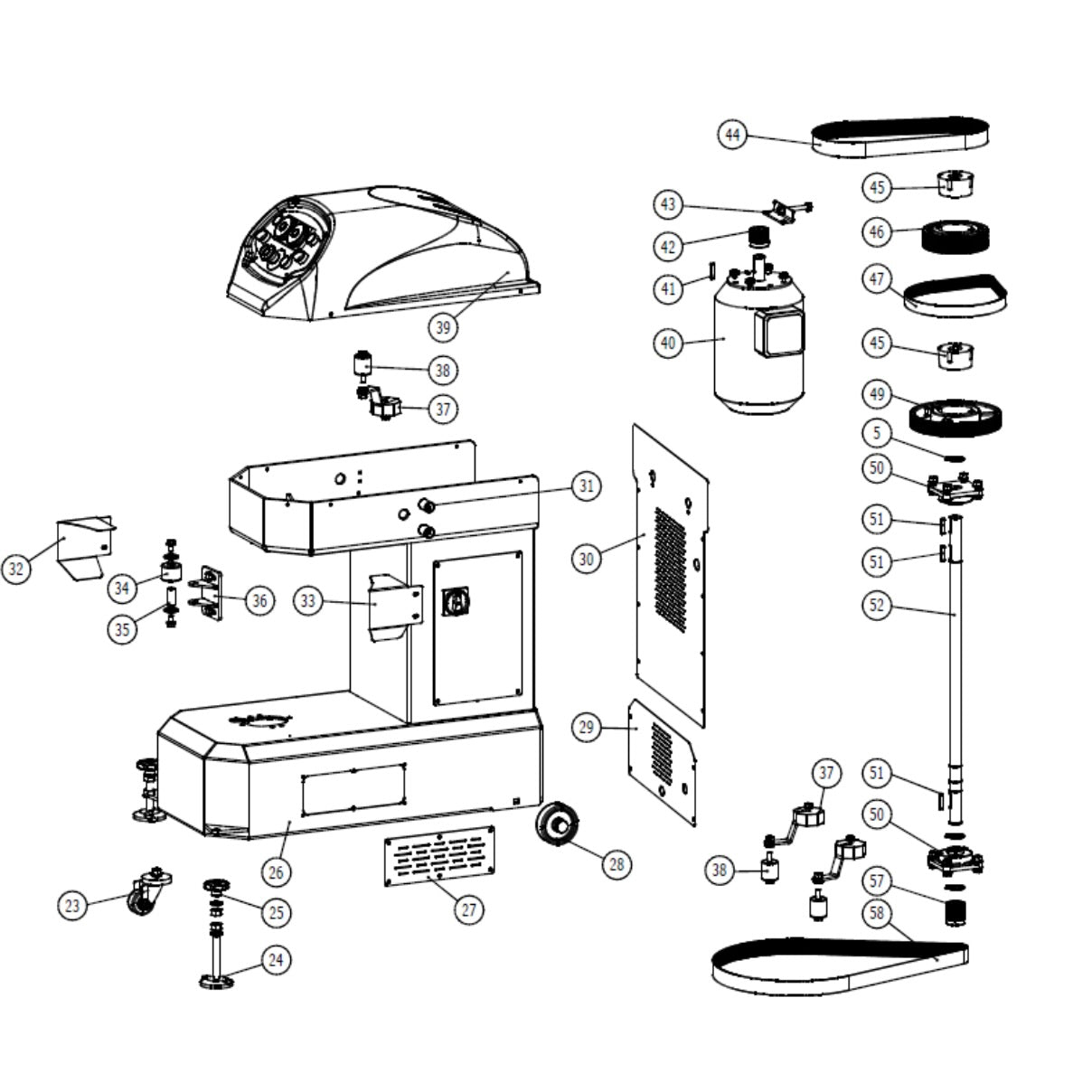 Top Line 50/60 Bottom Multi V Belt V1 - Pizza Solutions
