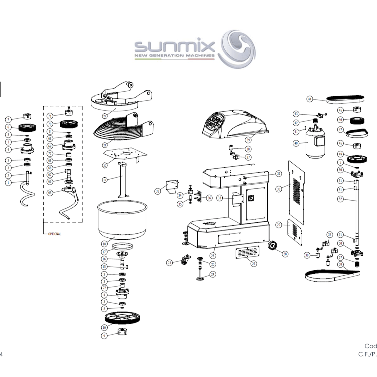 Top/Smart/Classic/Queen 50/60 Roller Assembly - Pizza Solutions