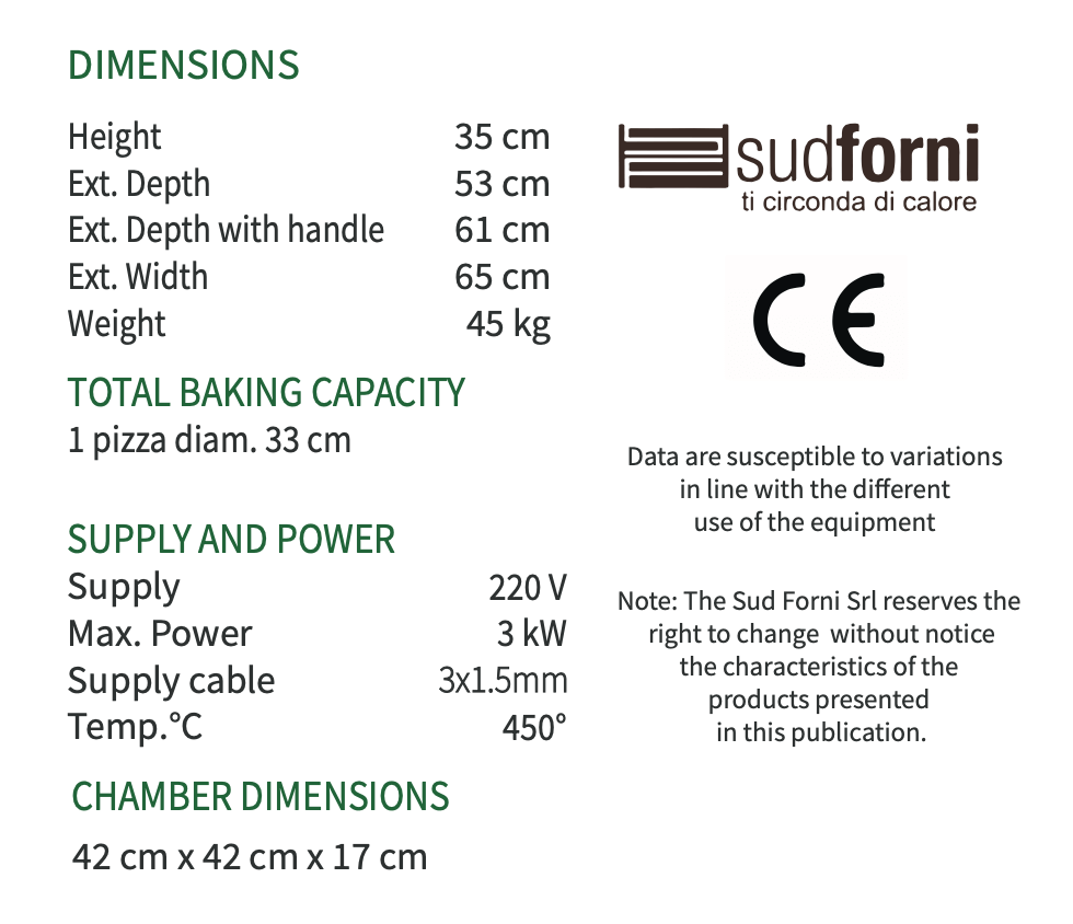 450˚C Sud Forni Spinello - Small Commercial Neapolitan Pizza Oven - Biscotto Floor - Pizza Solutions
