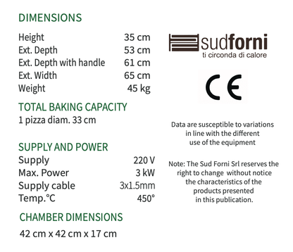 450˚C Sud Forni Spinello - Small Commercial Neapolitan Pizza Oven - Biscotto Floor - Pizza Solutions