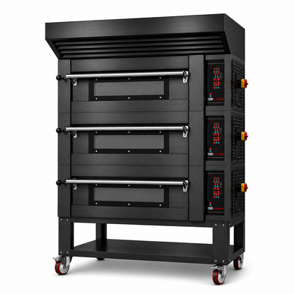 Sud Forni Zaffiro - Triple Deck - 12x33cm Pizza - 500˚C - Pizza Oven - ZN-75E - Expandable
