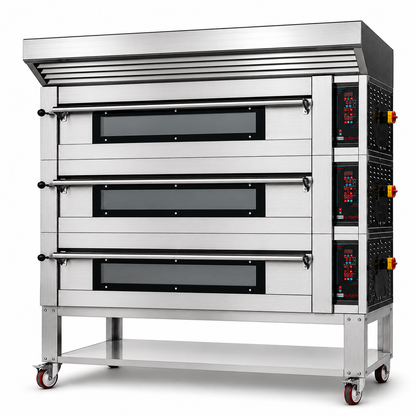 Sud Forni Zaffiro - Triple Deck - 27x33cm Pizza - 500˚C - Pizza Oven - ZN-105E - Expandable