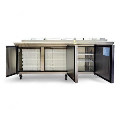 Atosa 3 Door Pizza Prep Counter 24 Dough Tray (360 dough ball) Capacity - Pizza Solutions