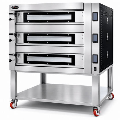 Sud Forni Topazio Triple Deck - 12x33cm Pizza - 500˚C - Pizza Oven - ZN3-75E - Pizza Solutions