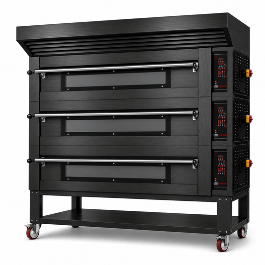 Sud Forni Zaffiro - Triple Deck - 27x30cm Pizza - 500˚C - Pizza Oven - ZN-95E - Expandable - Pizza Solutions