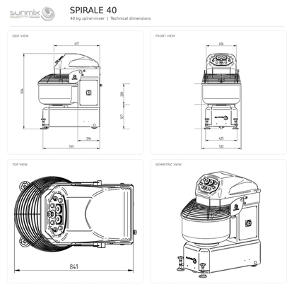 Sunmix Classic 40kg Spiral Dough Mixer - Pizza Solutions