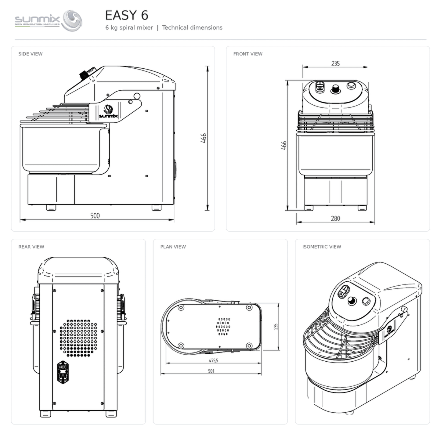 Sunmix Easy Line 6 Spiral Dough Mixer - Pizza Solutions