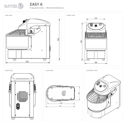 Sunmix Easy Line 6 Spiral Dough Mixer - Pizza Solutions