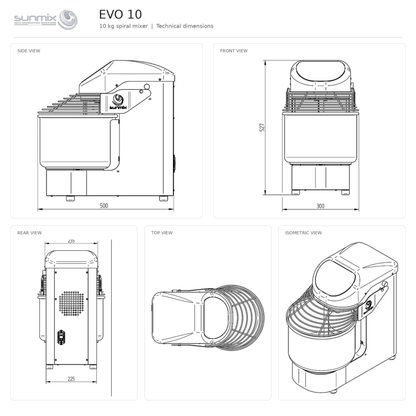 Sunmix Evo Line 10 Spiral Dough Mixer - Pizza Solutions