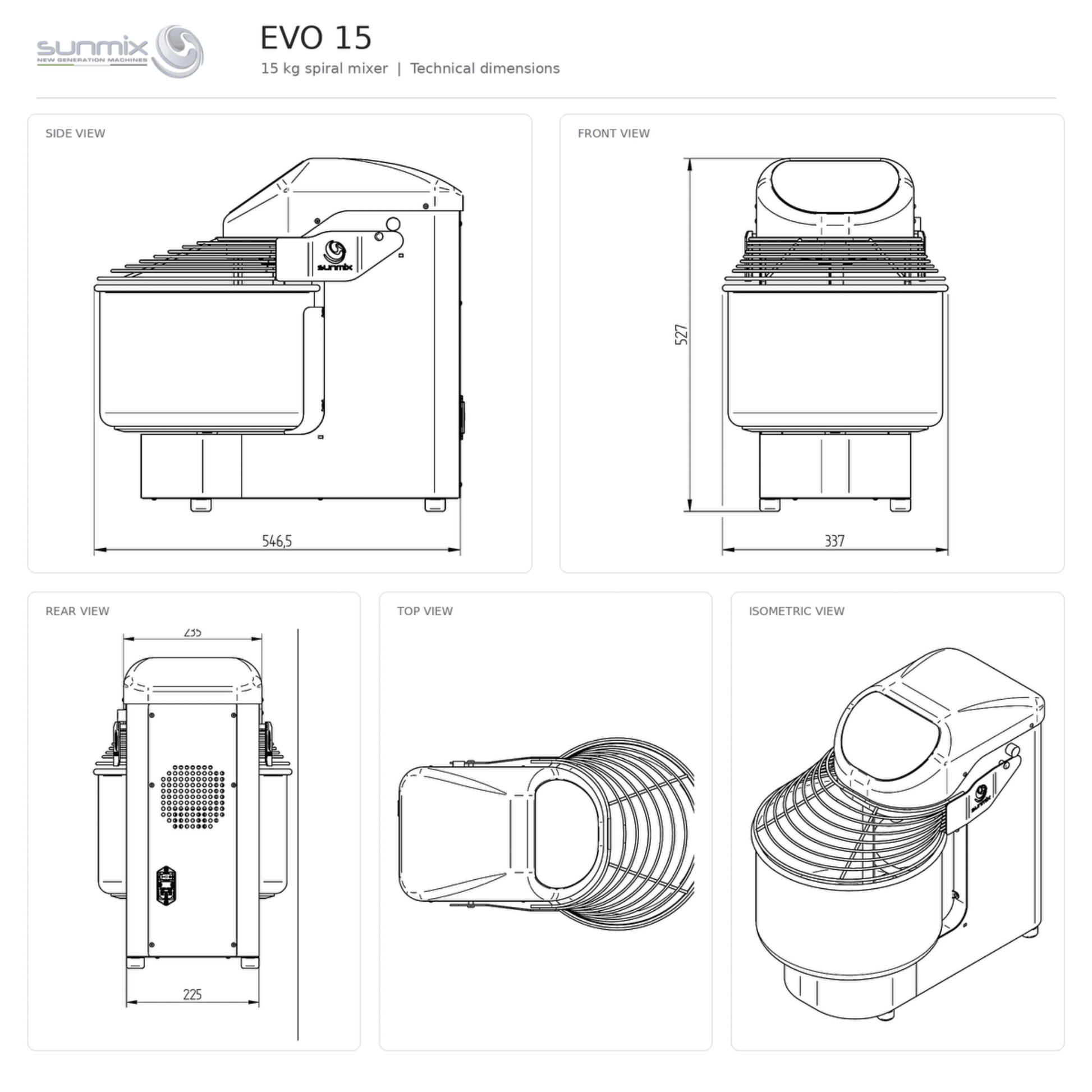 Sunmix Evo Line 15 Spiral Dough Mixer - Pizza Solutions