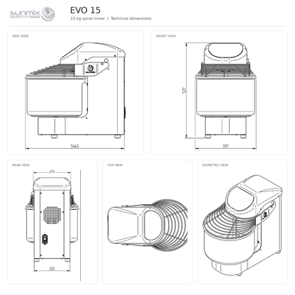 Sunmix Evo Line 15 Spiral Dough Mixer - Pizza Solutions