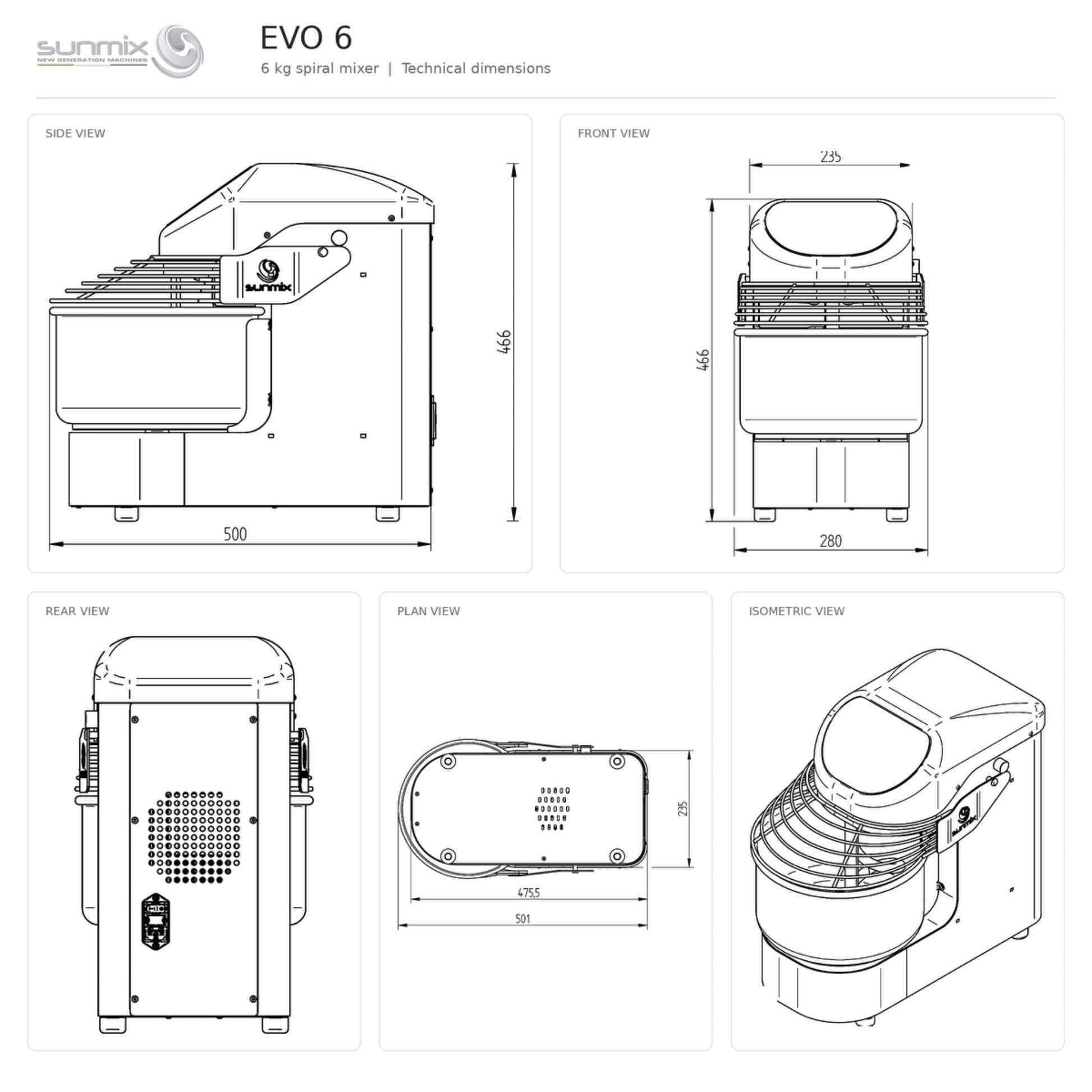 Sunmix Evo Line 6 Spiral Dough Mixer - Pizza Solutions