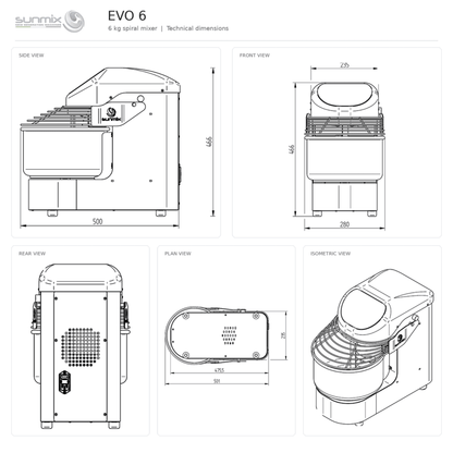 Sunmix Evo Line 6 Spiral Dough Mixer - Pizza Solutions