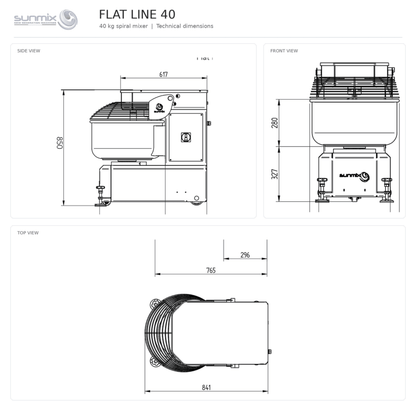 Sunmix Flat Line 30 & 40kg Spiral Dough Mixer - Pizza Solutions