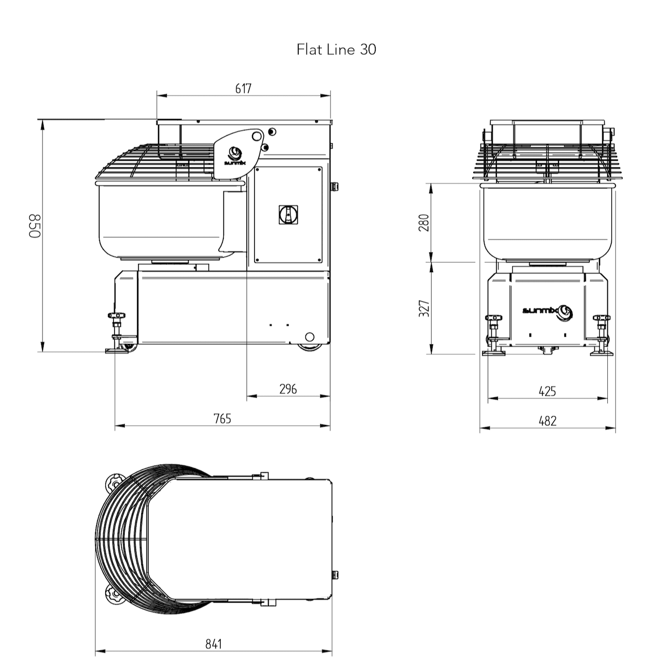 Sunmix Flat Line 30 & 40kg Spiral Dough Mixer - Pizza Solutions