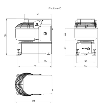 Sunmix Flat Line 30 & 40kg Spiral Dough Mixer - Pizza Solutions