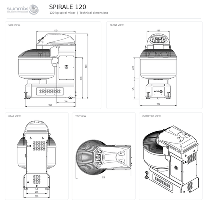 Sunmix Queen Line 120kg Spiral Dough Mixer - Pizza Solutions